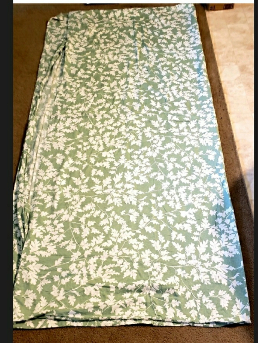 Charter Club 100% Cotton King Duvet Cover Green Leaves